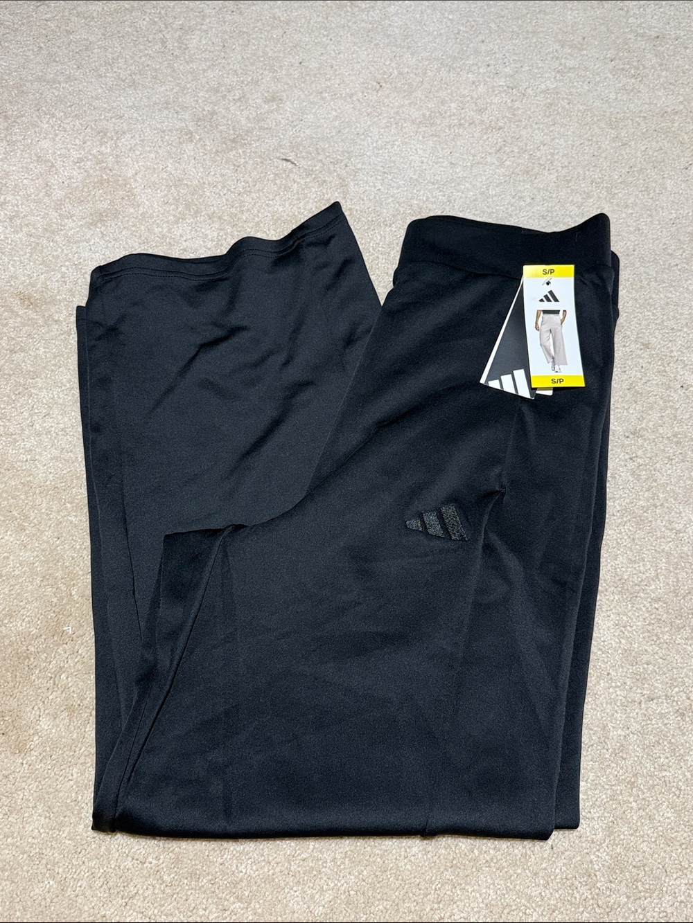 Adidas Black Wide Leg Pants with Logo Detail